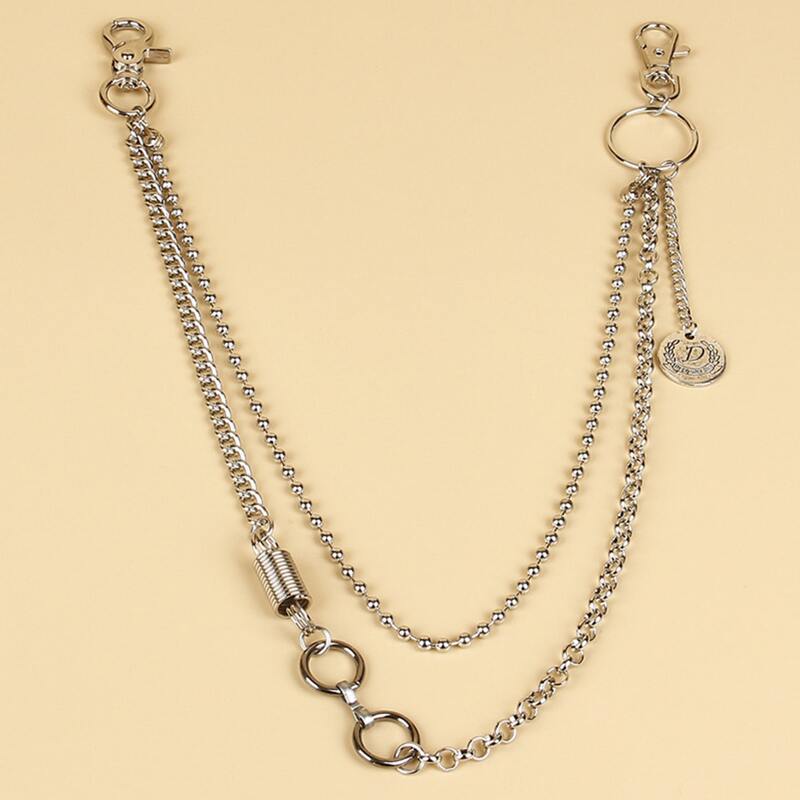 

Guys Two-layered Belt Chain, Silver