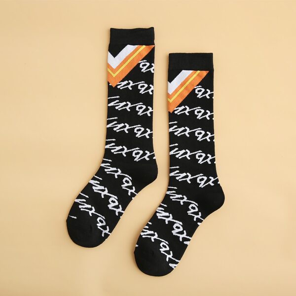 

Men Letter Graphic Socks, Multicolor