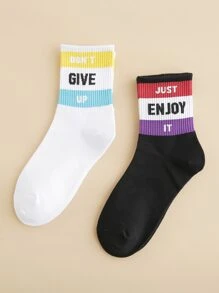 2 pares calcetines de hombres con letra - Multicolor - Ver 2