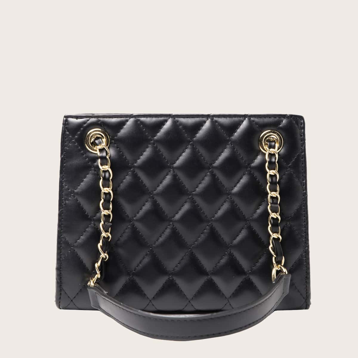 

Quilted Chain Shoulder Bag, Black