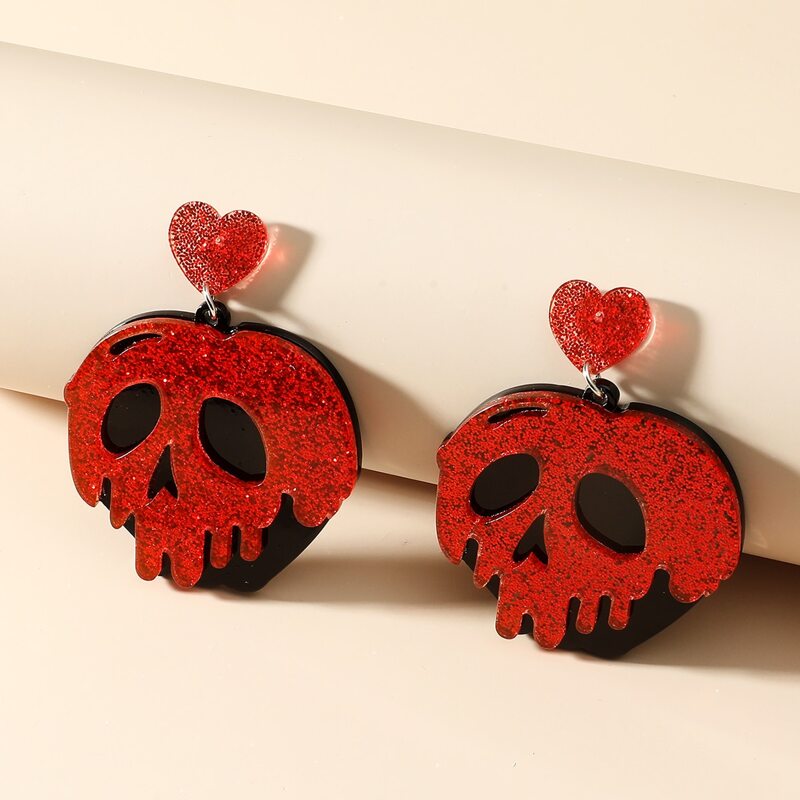 

Halloween Skull Drop Earrings, Multicolor