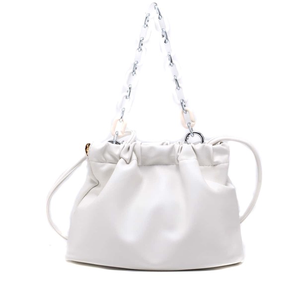 

Plain Chain Satchel Bag, White