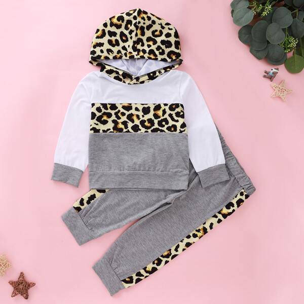 

Toddler Boys Leopard Panel Hoodie & Sweatpants, Multicolor