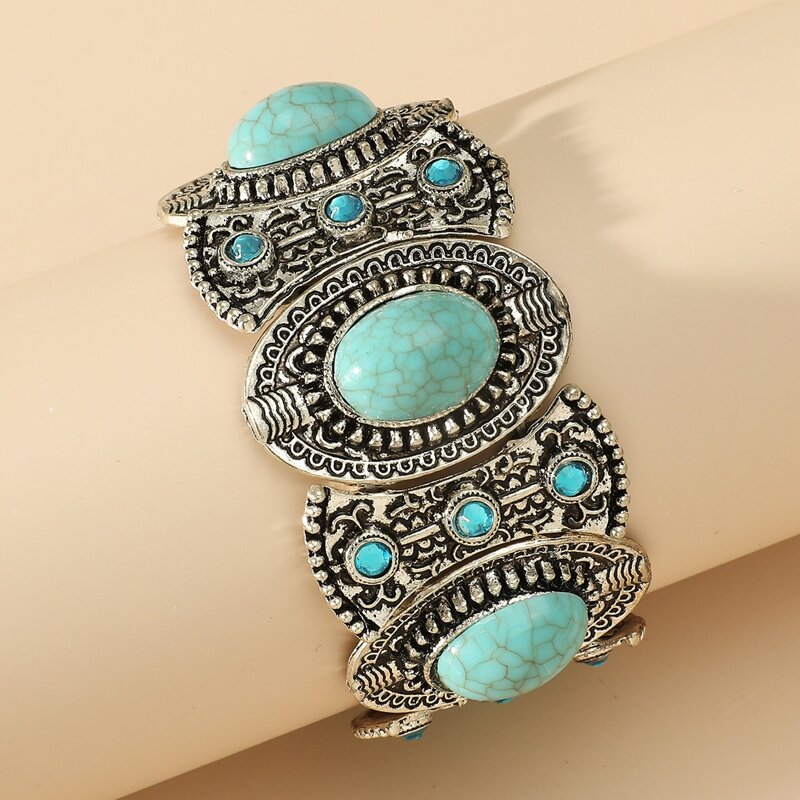 

Turquoise Decor Bracelet, Silver