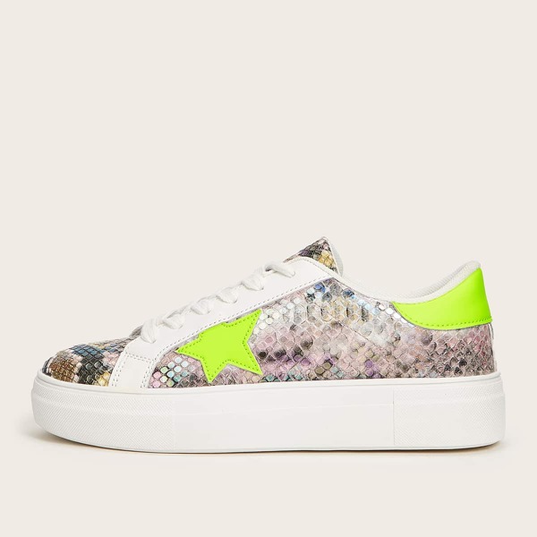 

Snakeskin Print Skate Shoes, Multicolor