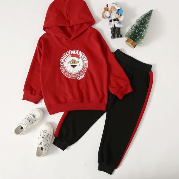

Toddler Boys Christmas Hoodie & Panel Side Sweatpants, Multicolor