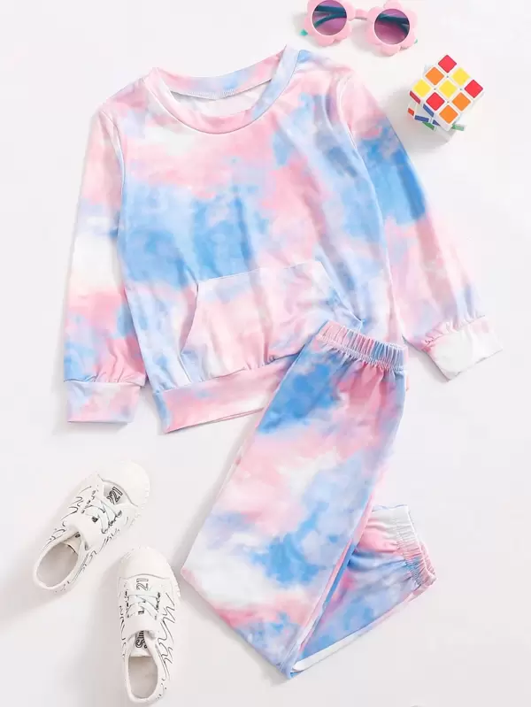 girls tie dye sweatsuit