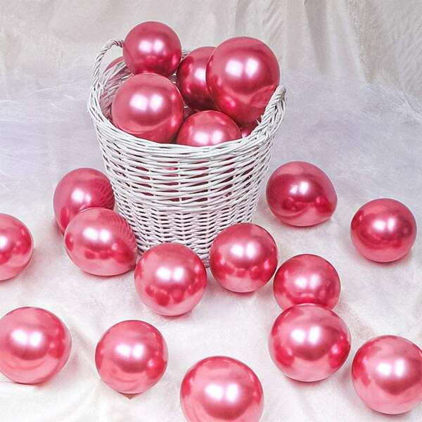 

100pcs Metallic Latex Balloon, Pink