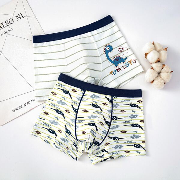 

Toddler Boys Cartoon And Striped Underwear, Multicolor