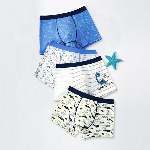 

Toddler Boys 4pcs Cartoon Graphic Underwear, Multicolor