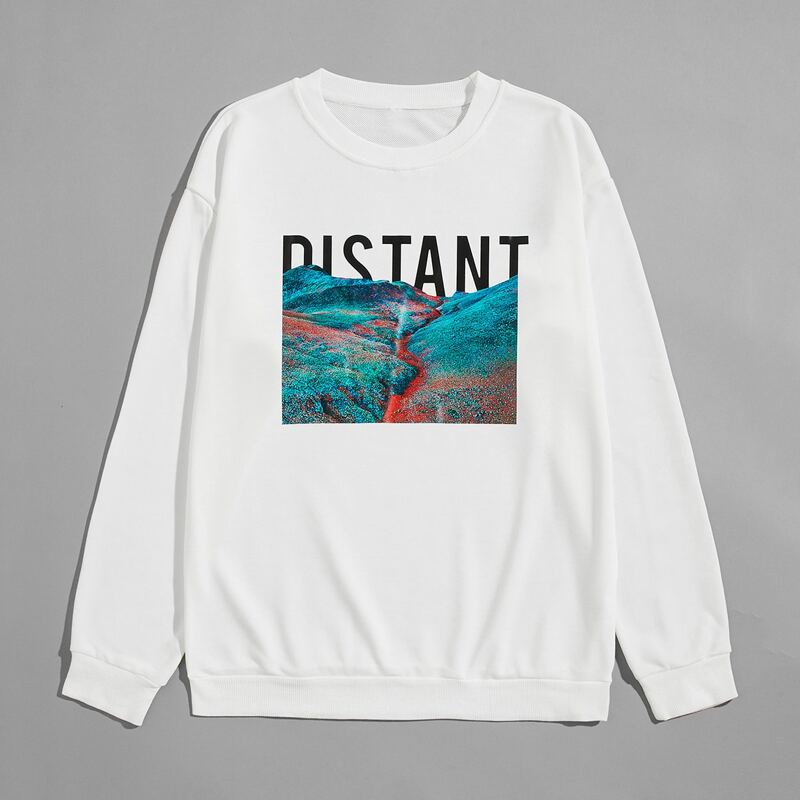

Guys Letter Graphic Sweatshirt, White