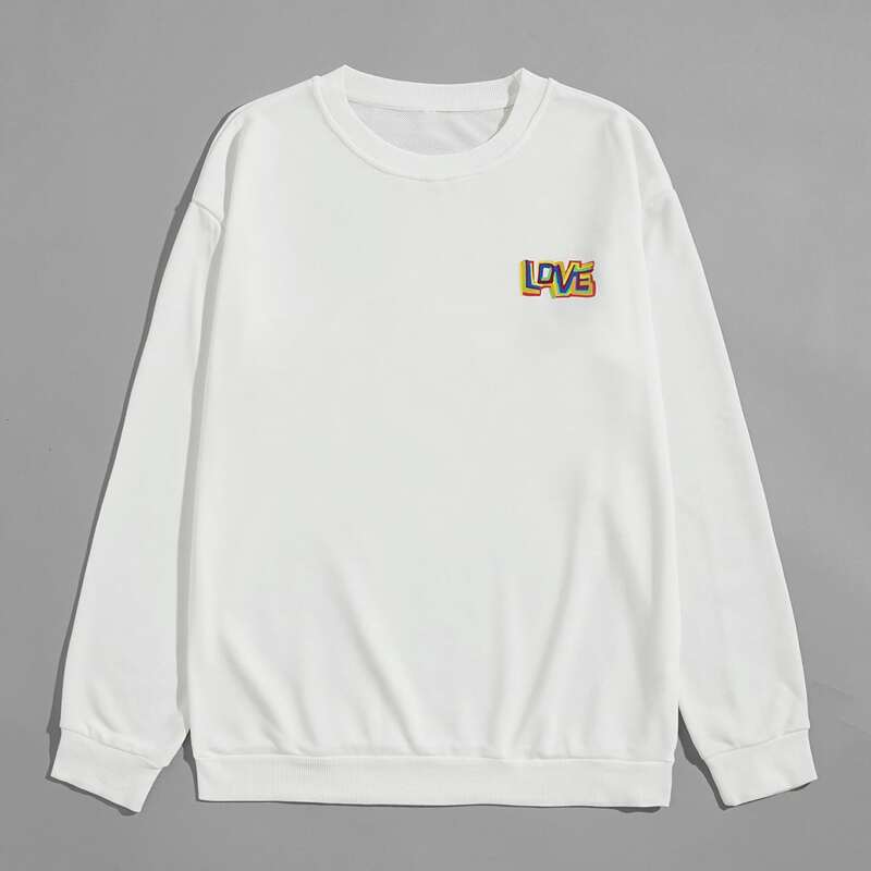 

Guys Letter Graphic Sweatshirt, White