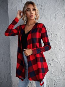 SHEIN LUNE Abrigo de cuadros - Multicolor - Ver 3