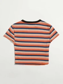 Muchica Rib-knit Colourful Striped Top - Multicolor - View 2