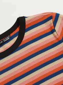 Muchica Rib-knit Colourful Striped Top - Multicolor - View 5