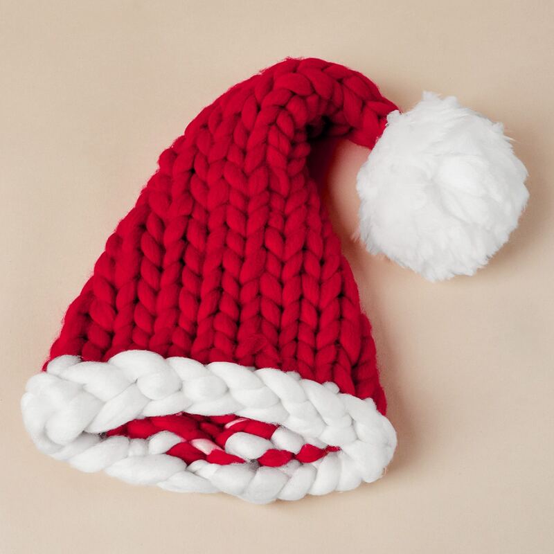 

Christmas Pom Pom Knit Beanie, Red