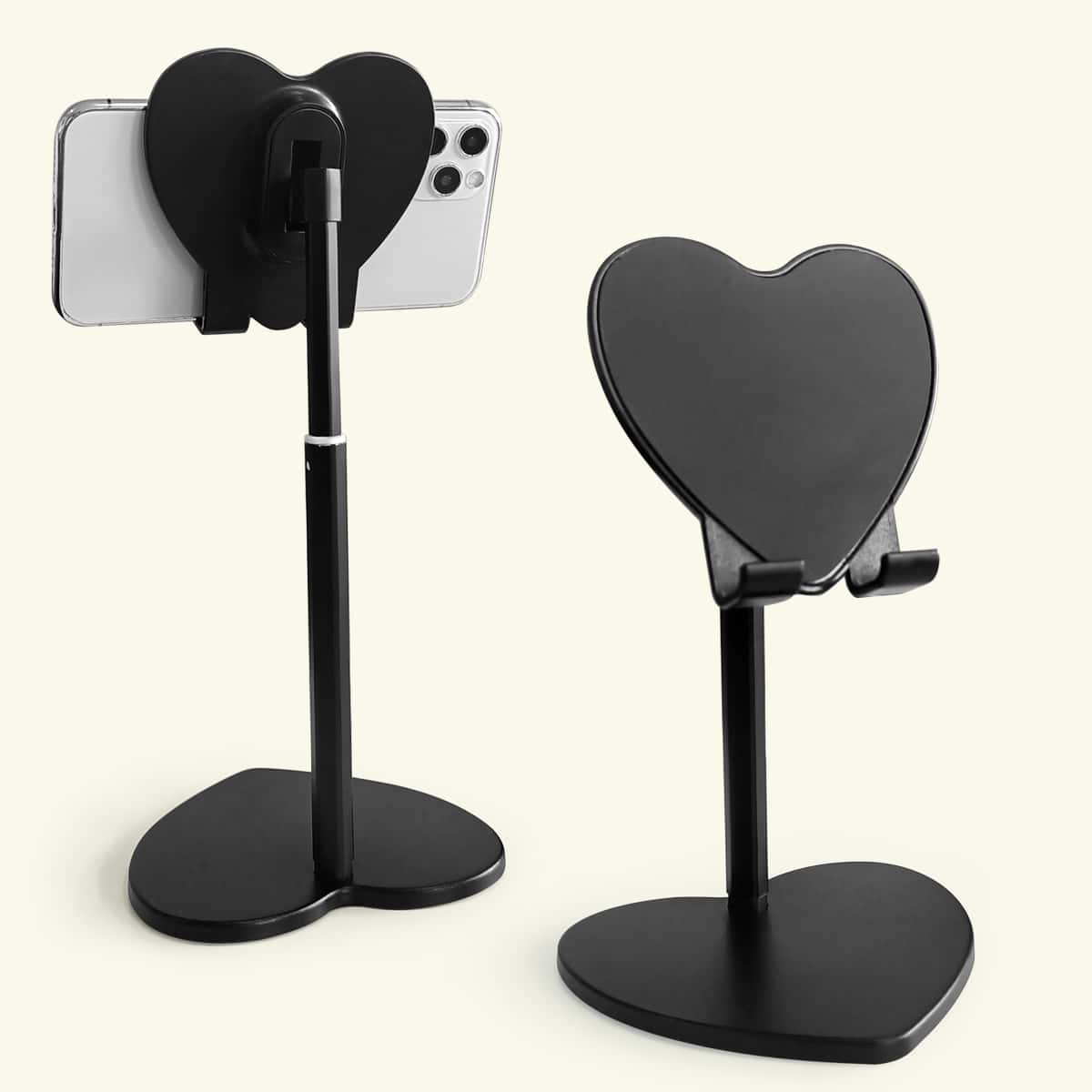 

Heart Design Desktop Phone Holder, Black
