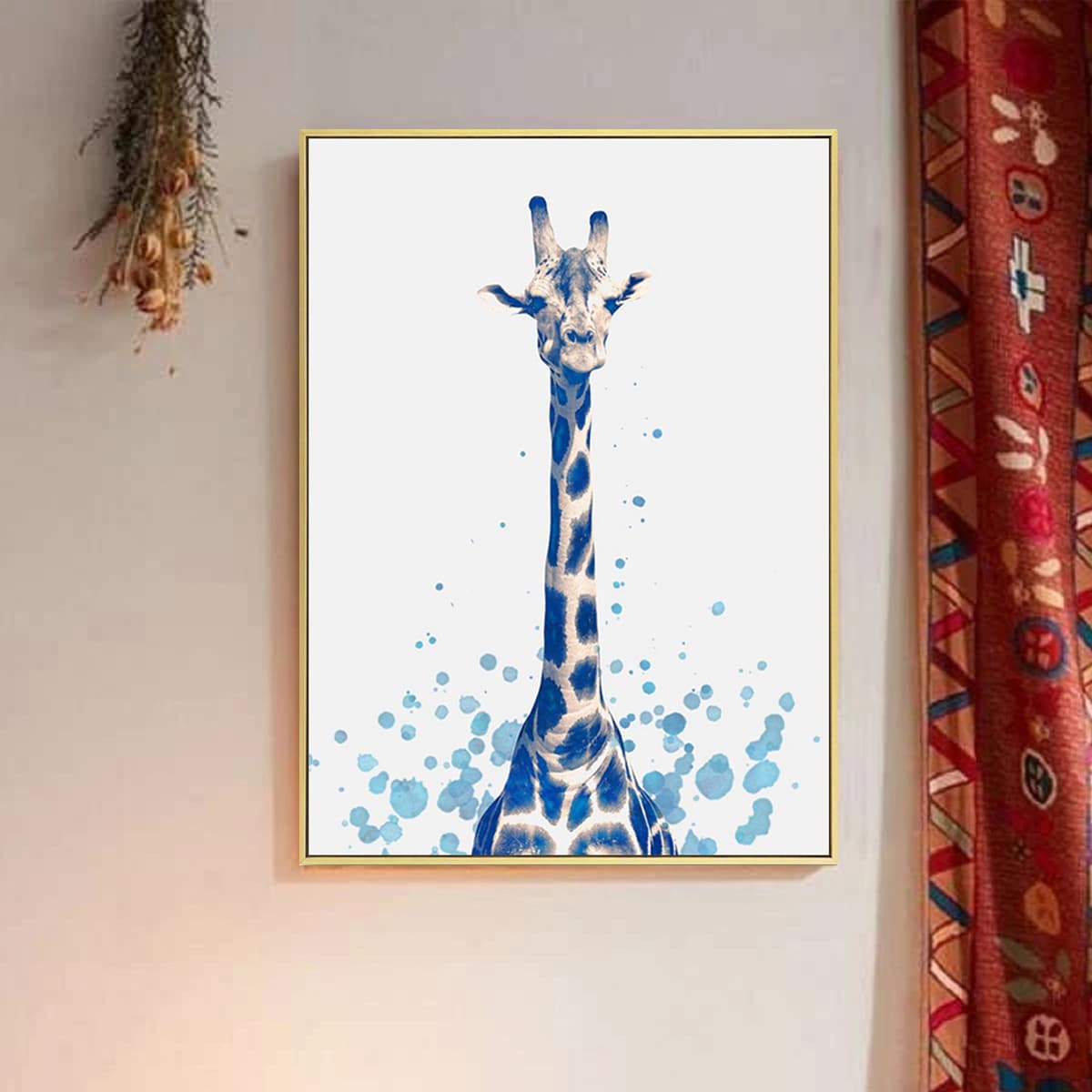 

Giraffe Pattern Wall Painting Without Frame, Multicolor