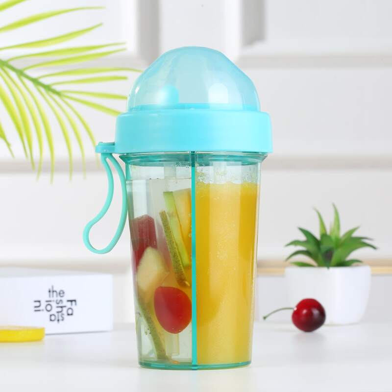 

1pc Double Straw Bottle, Blue