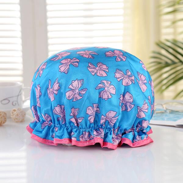 

Bow Print Shower Cap, Blue