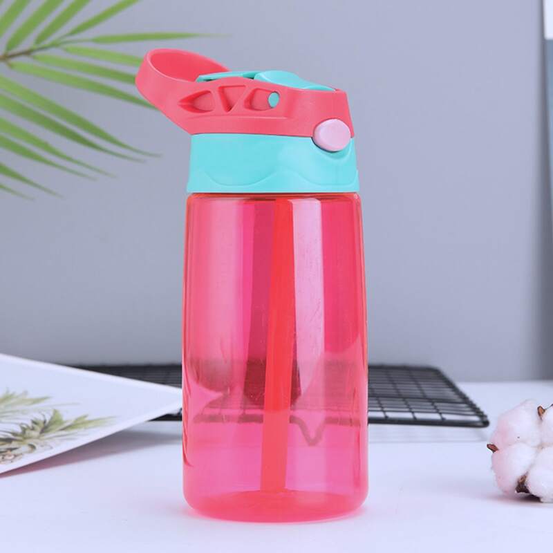 

1pc Color Block Straw Bottle, Red