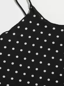 SHEIN LUNE Đầm Xù nhỏ Chấm bi Giải trí - màu đen - Xem 4