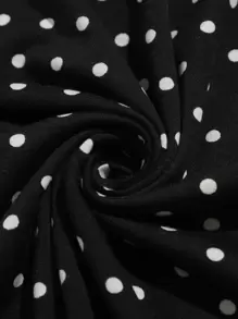 SHEIN LUNE Đầm Xù nhỏ Chấm bi Giải trí - màu đen - Xem 5