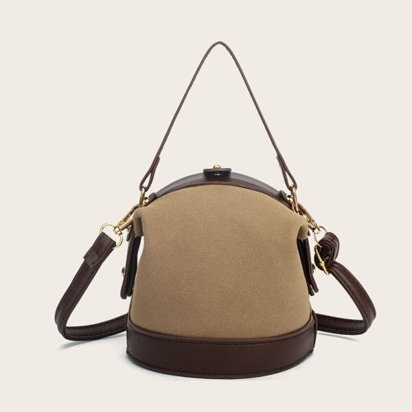 

Mini Two Tone Satchel Bag, Camel