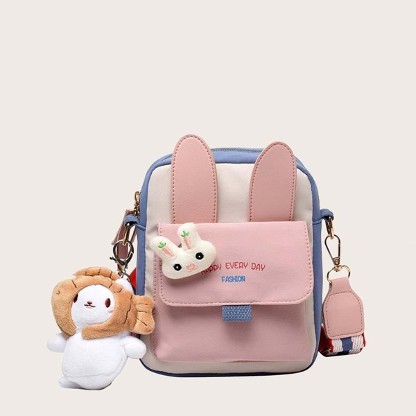 

Girls Colorblock Crossbody Bag, Pink