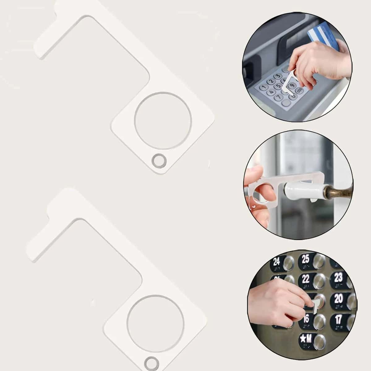 

1pc Non-contact Door Opener, Silver