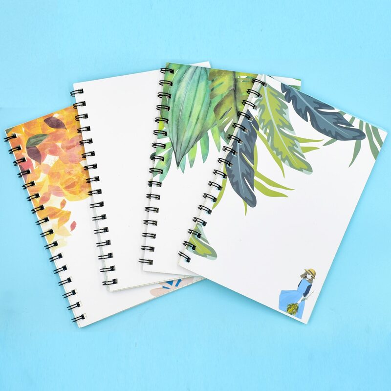 

1pack Girl Print Cover Random Spiral Notebook, Multicolor