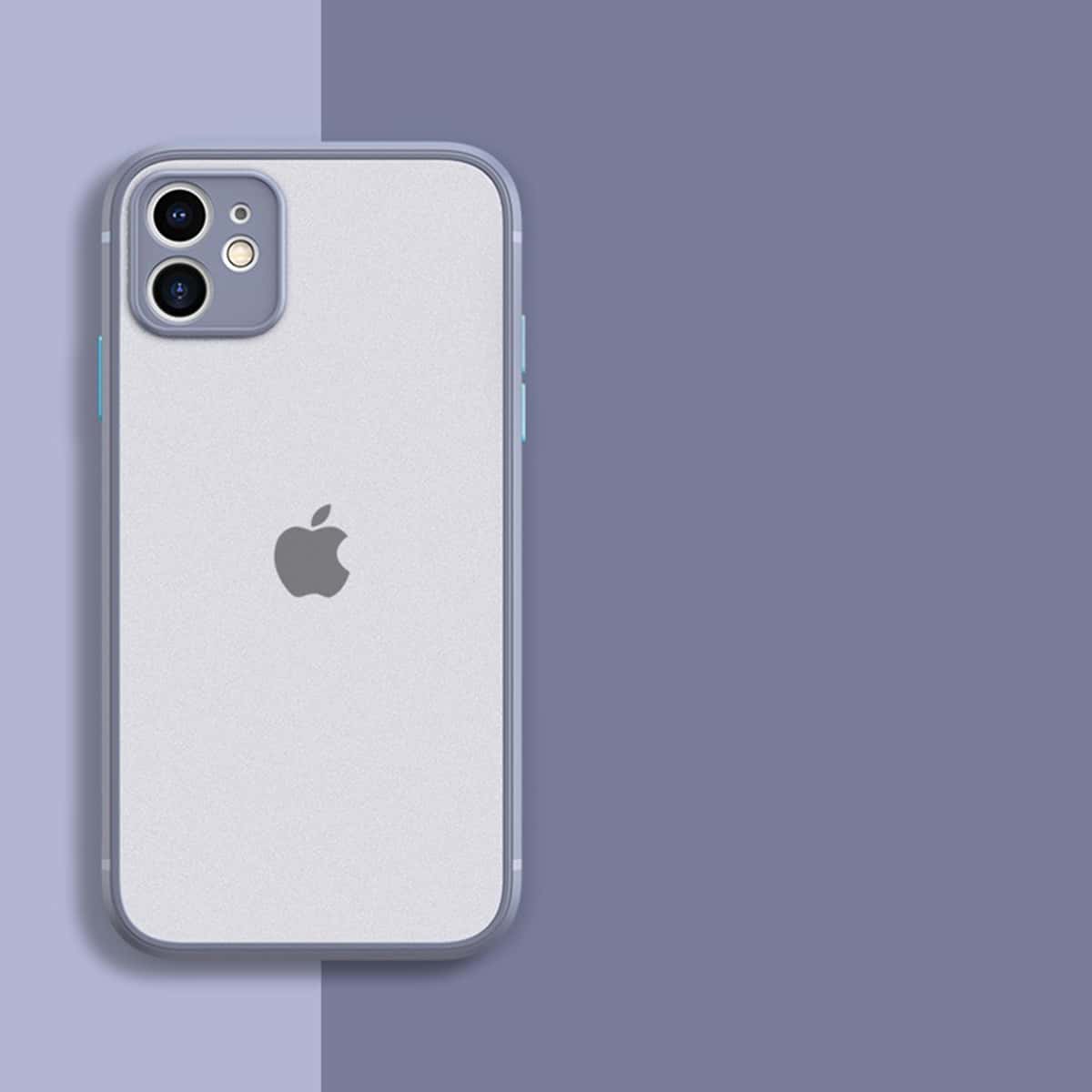 

Contrast Frame Clear iPhone Case, Dusty purple
