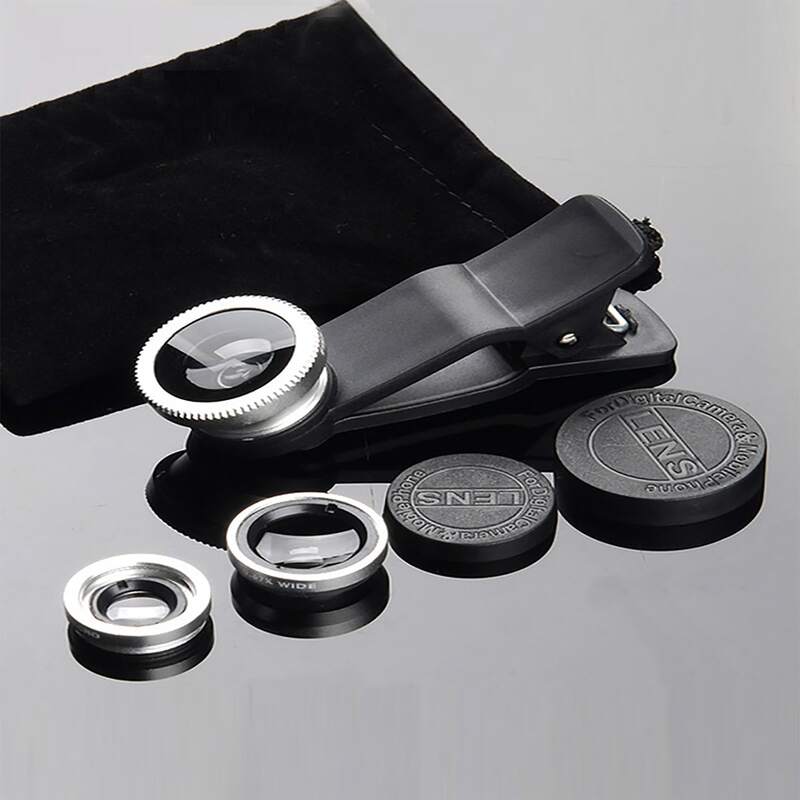 

Fish-eye & Wide Angle & Macro Lens Kit Clip, Silver