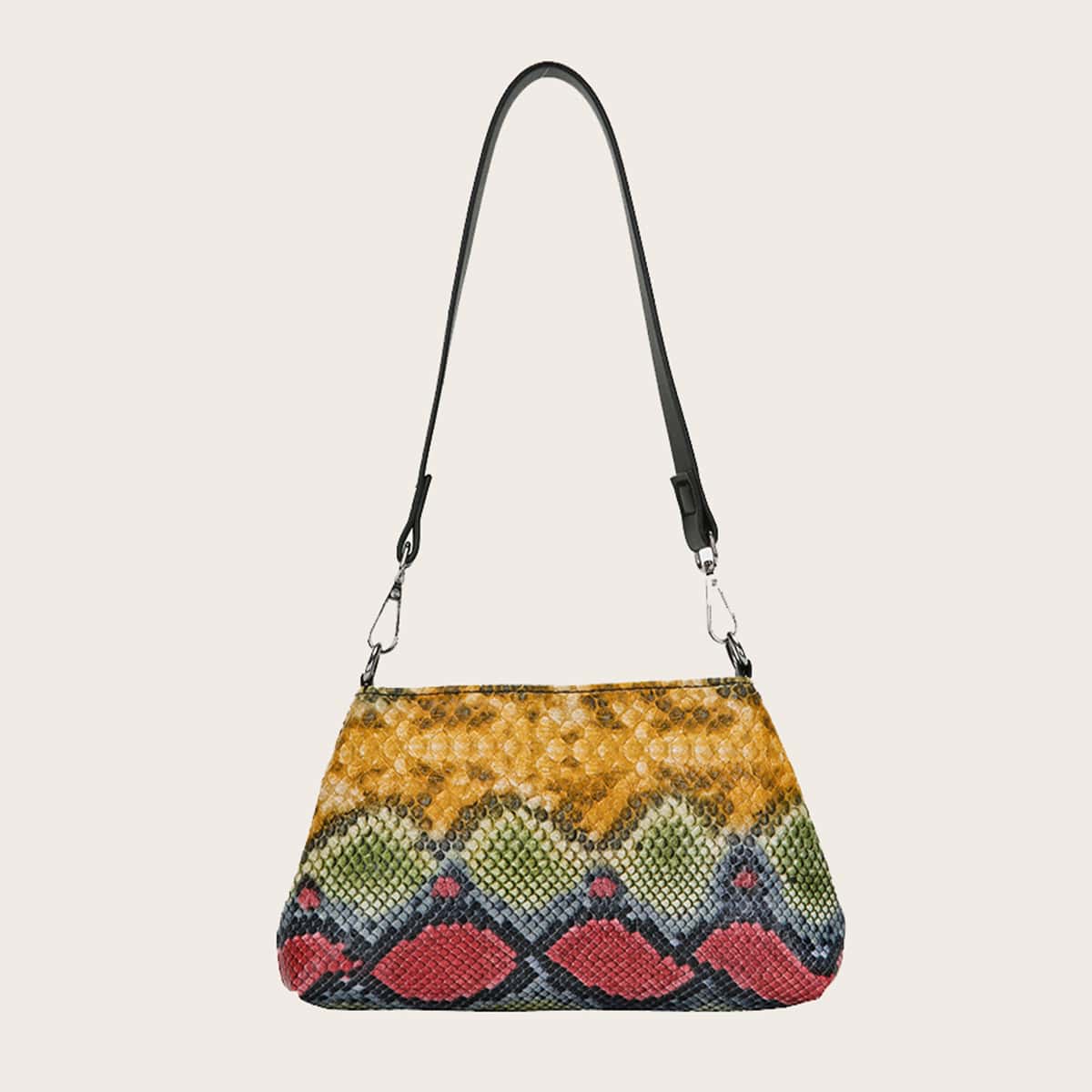 

Snakeskin Print Shoulder Bag, Yellow