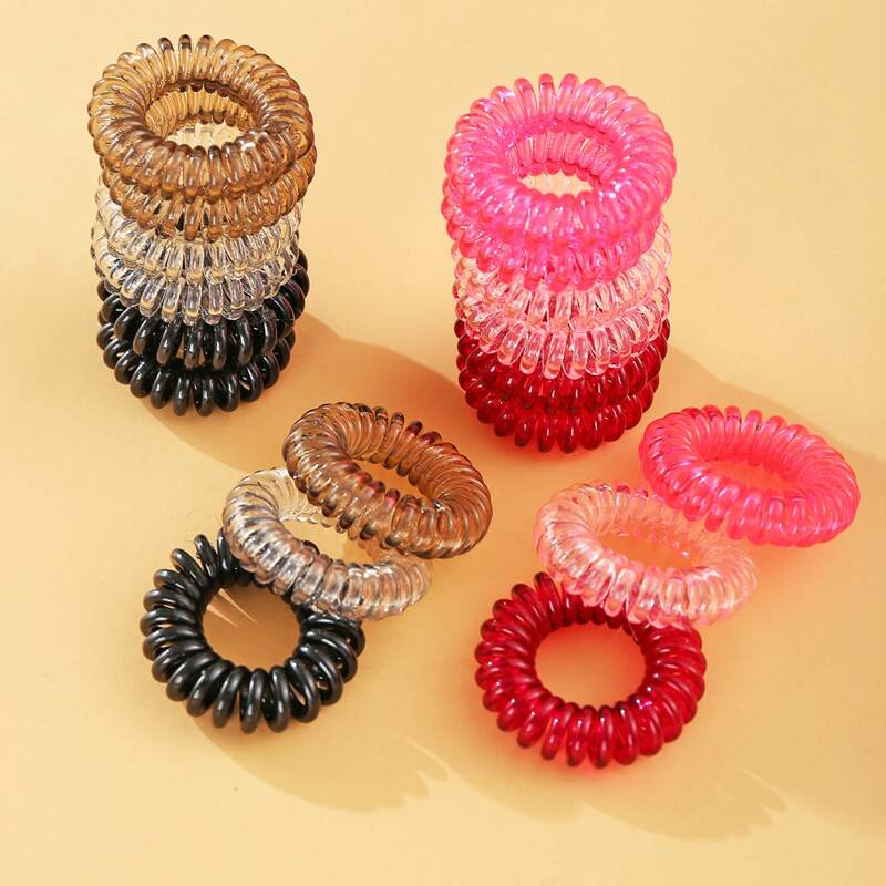 

18pcs Coil Hair Tie, Multicolor
