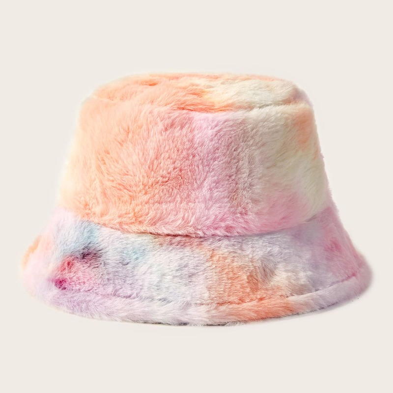 

Tie Dye Fluffy Bucket Hat, Multicolor