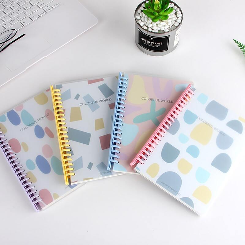 

1pack Graphic Print Cover Random Loose-leaf Notebook, Multicolor