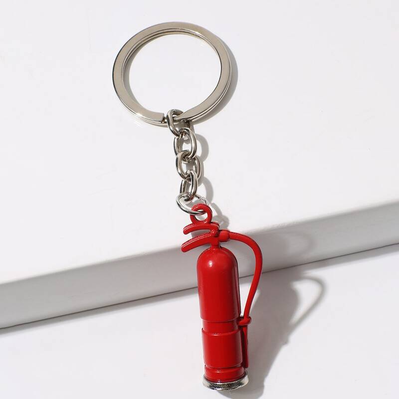

1pc Fire Extinguisher Keychain, Red