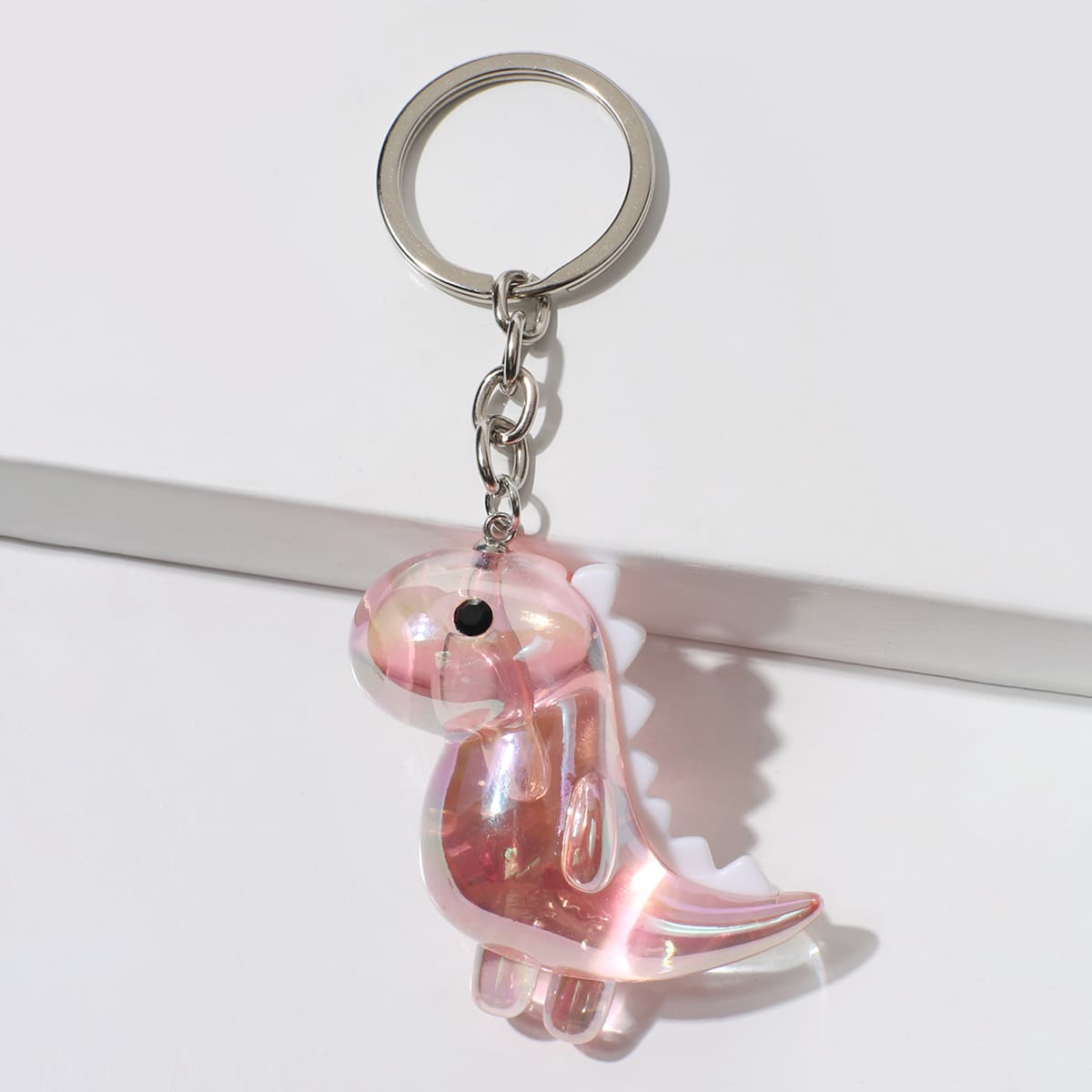 

1pc Cartoon Dinosaur Keychain, Pink