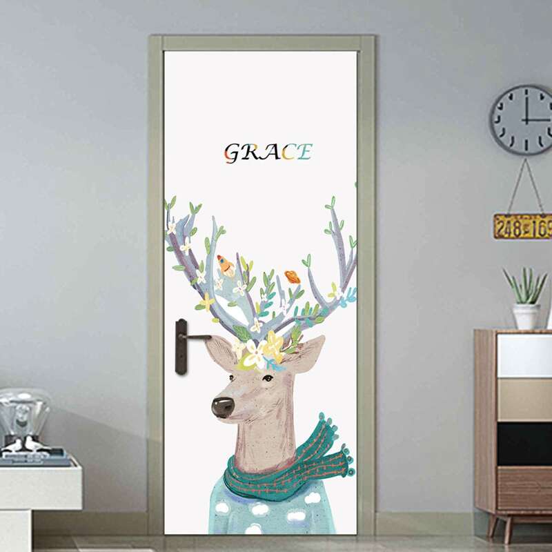 

Elk Print Door Sticker, Multicolor