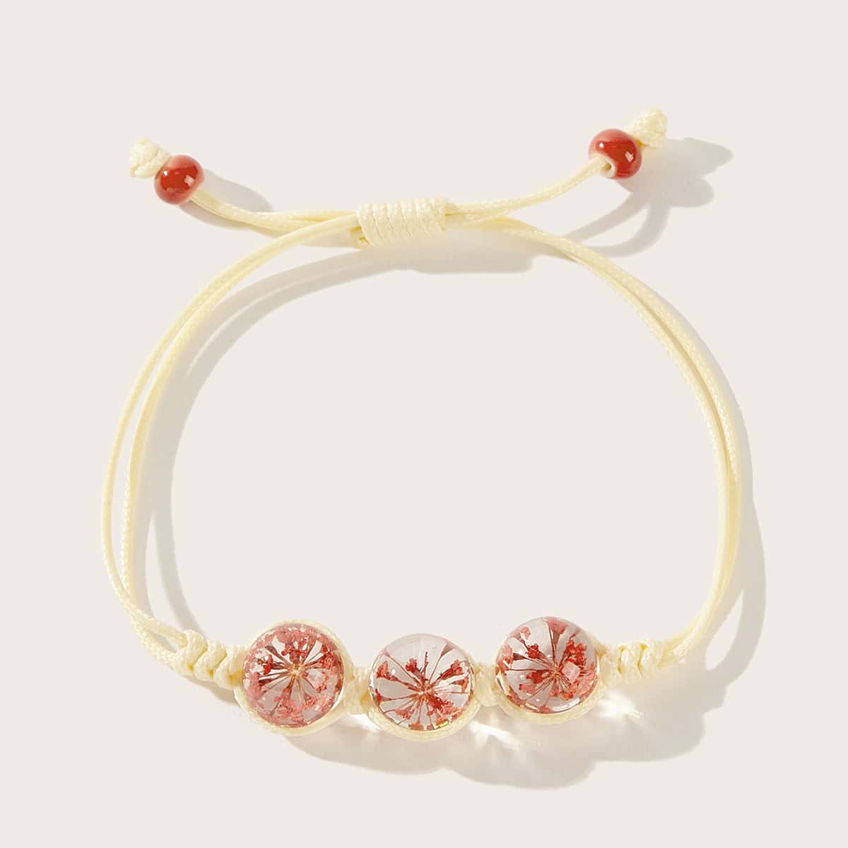 

Floral Ball Bracelet, Beige