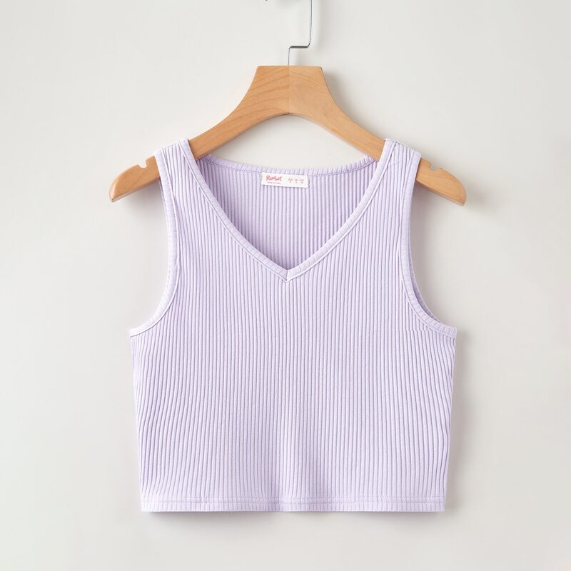 

Solid Ribbed Tank, Lilac purple