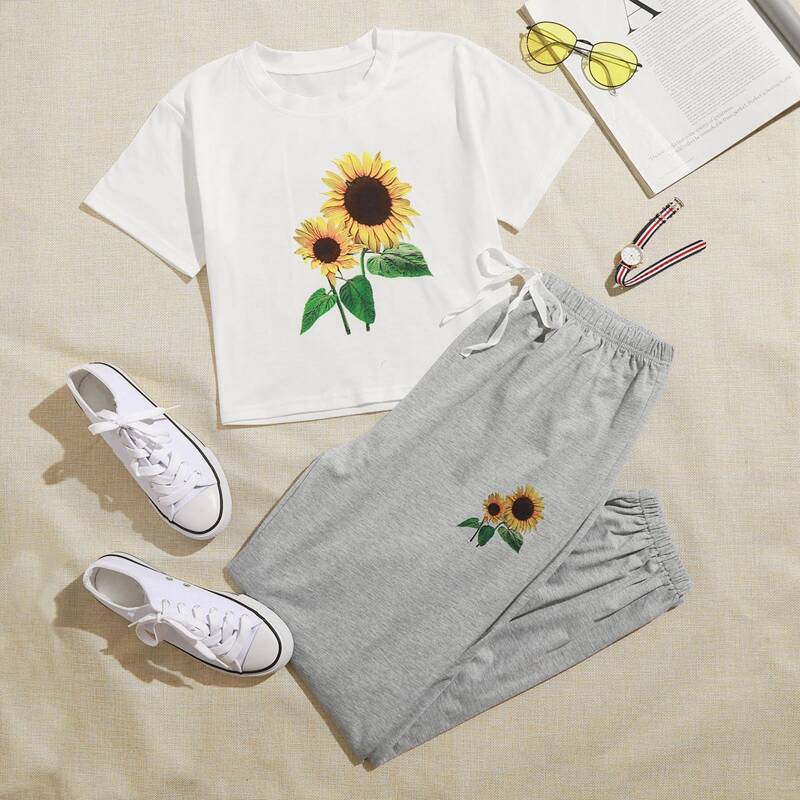 

Sunflower Graphic Tee & Joggers, Multicolor