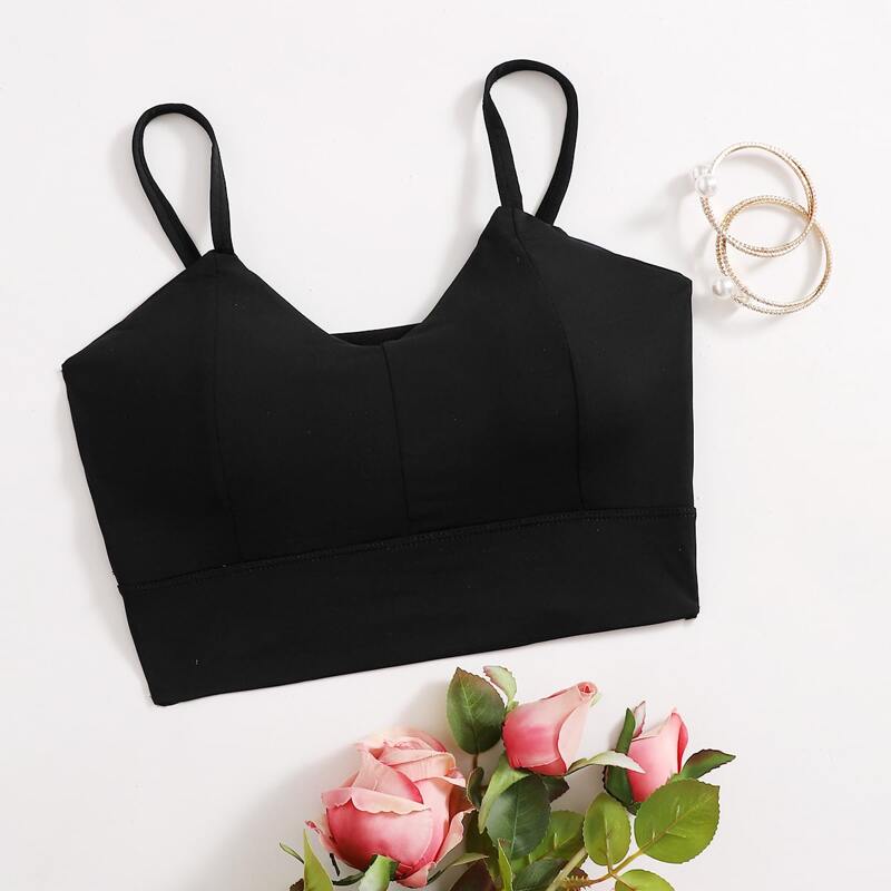 

Ladder Cut-out Longline Bralette, Black
