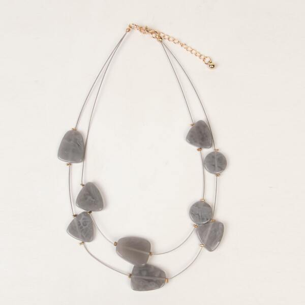 

Geometric Charm Necklace, Grey