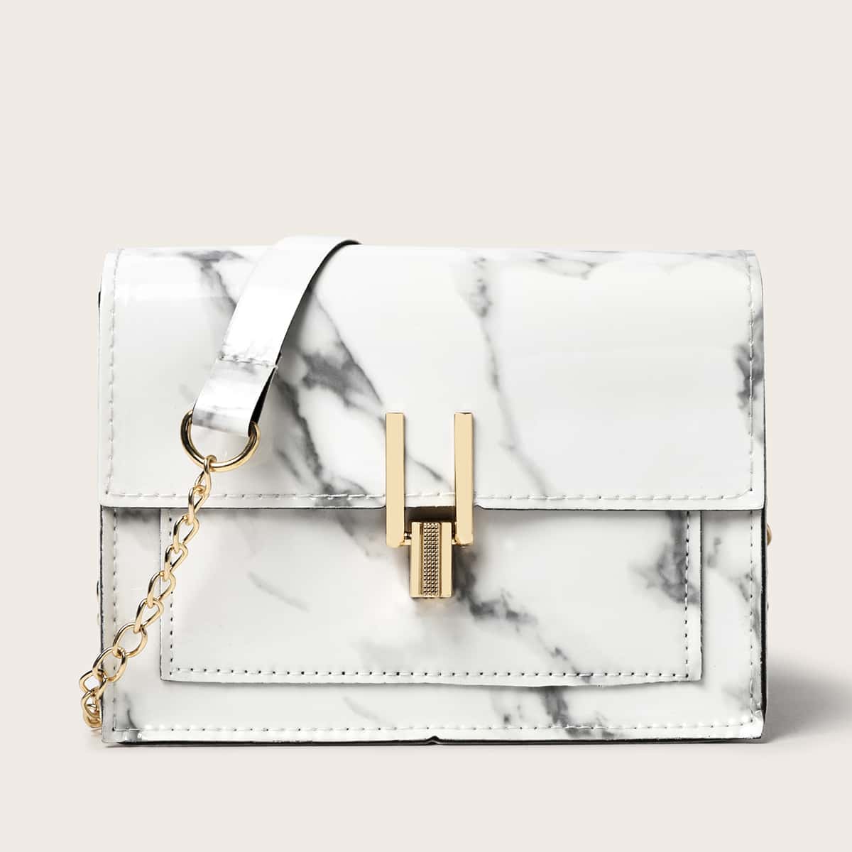

Marble Pattern Crossbody Bag, Multicolor