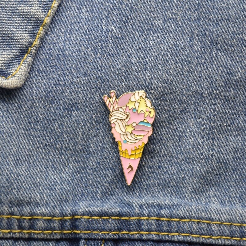 

1pc Ice Cream Shaped Brooch, Multicolor