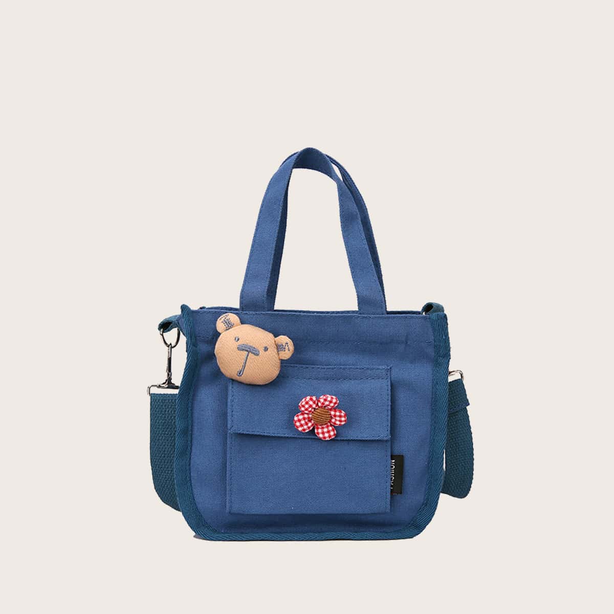 

Floral Canvas Satchel Bag, Blue
