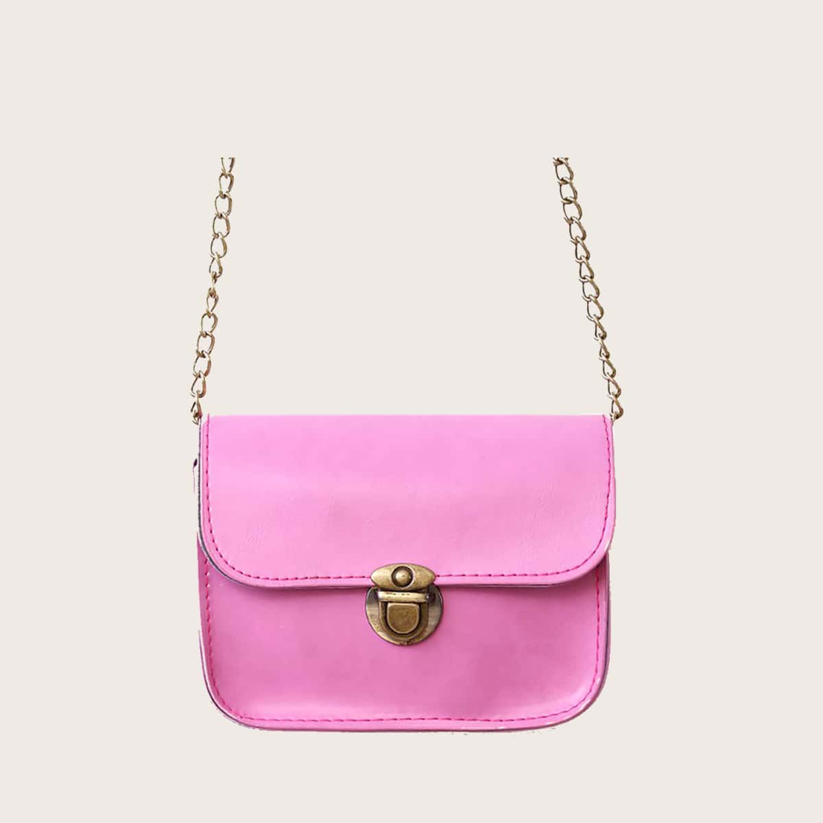 

Solid Chain Crossbody Bag, Pink