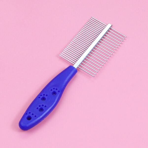 

Stainless Steel Dog Grooming Comb, Blue